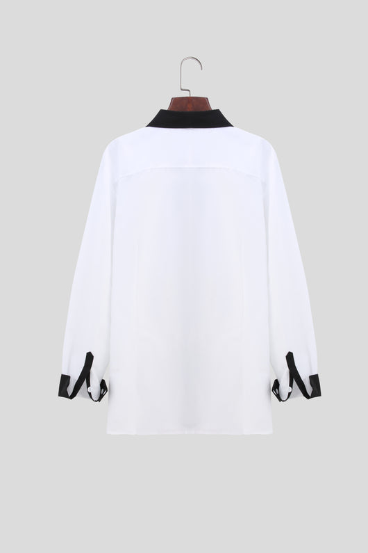 Camisa Manga Larga Bicolor Elegante para Adolescentes - Image 4