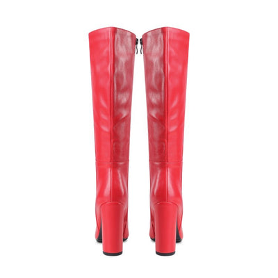 Botas Altas de Tacón Grueso Punta Afilada para Otoño e Invierno - Image 46