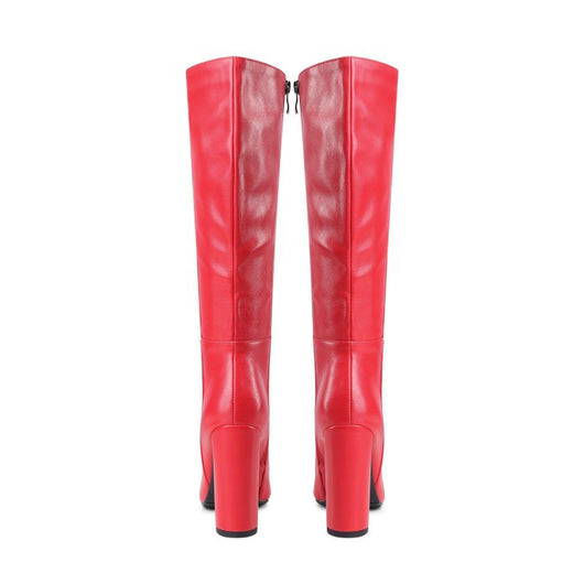 Botas Altas de Tacón Grueso Punta Afilada para Otoño e Invierno - Image 46