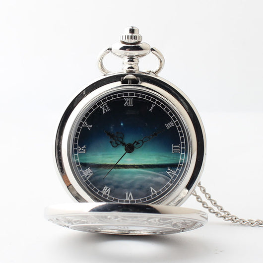 Reloj de Bolsillo Cuarzo con Diseño de Cielo Estrellado y Escala Romana - Image 7
