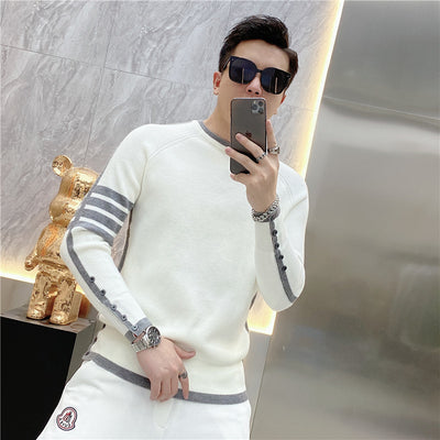 Suéter de Cuello Redondo a Rayas - Pullover Versátil para Hombre Joven - Image 23