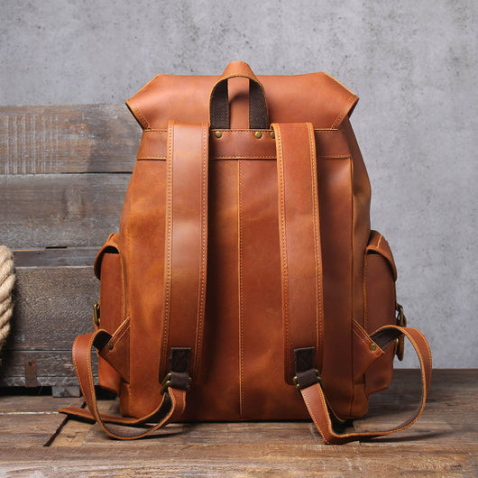 Mochila de Cuero Genuino Estilo Retro con Gran Capacidad para Hombre - Image 14
