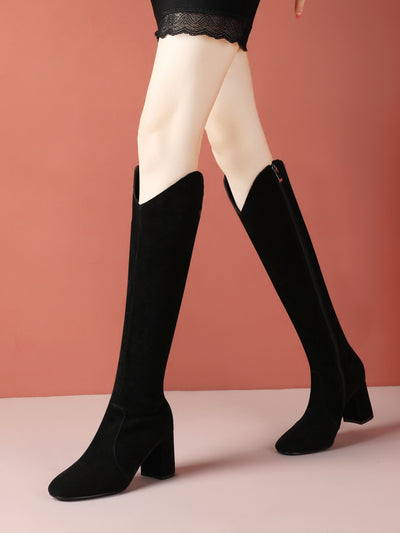 Botas Altas de Cuero con Tacón Grueso para Mujer - Image 11