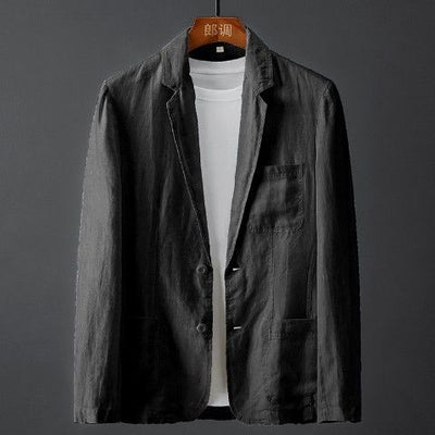 Traje de Lino Liso para Hombre - Primavera y Verano - Image 4