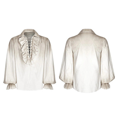 Camisa Steampunk Vintage Hombre Manga Larga Desgastada - Image 10