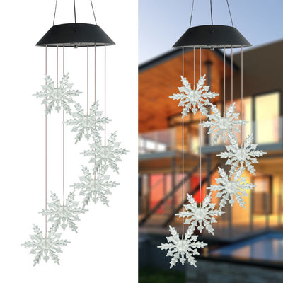 Lámpara Solar Copo de Nieve Navideño con Sonido - Image 3