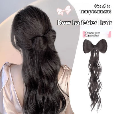 Peluca Larga con Trenza y Moño - Peinado Versátil de Cabello Sintético - Image 6