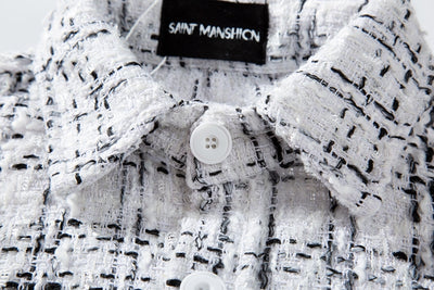 Camisa Suéter Cuadros Plateado Hombre Corte Holgado Manga Larga - Image 15