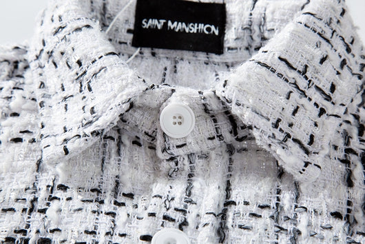 Camisa Suéter Cuadros Plateado Hombre Corte Holgado Manga Larga - Image 15