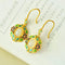 Aretes Hetian Natural Plata 925 Estilo Antiguo Dorado Azul Quemado para Mujer