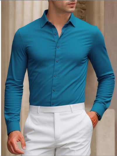 Camisa Casual de Manga Larga Antiedad para Hombre - Verano - Image 10