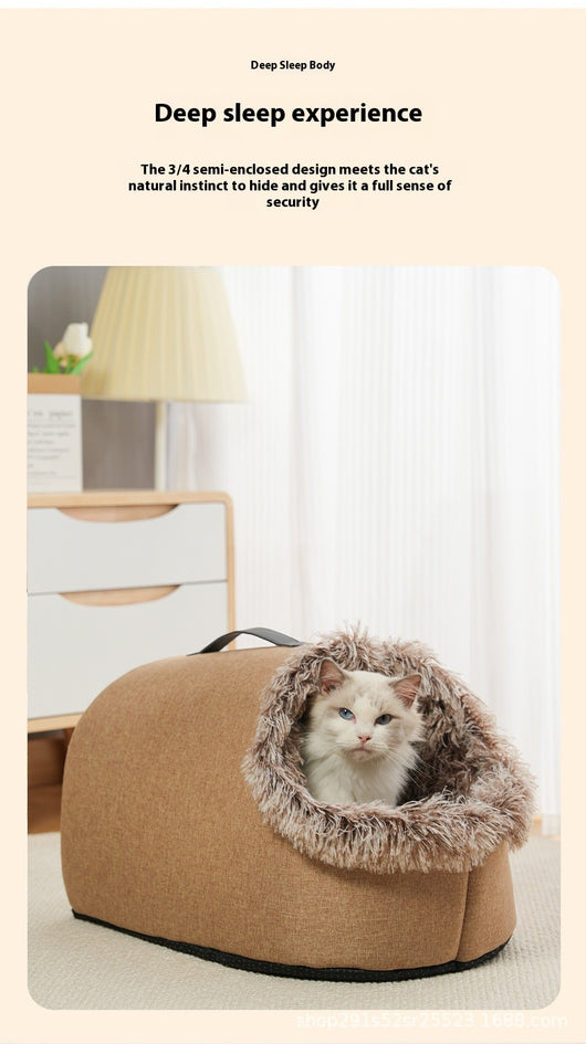 Nido Térmico Portátil para Mascotas - Cama Acolchada Cerrada y Cálida - Image 7