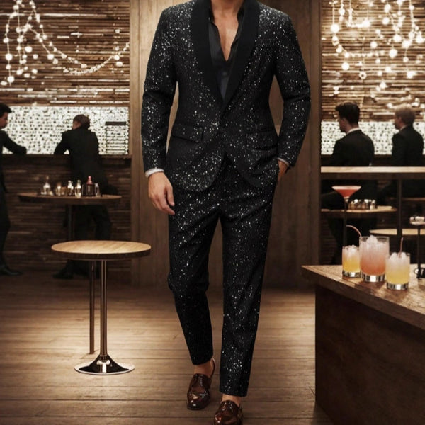Conjunto de Traje Brillante para Hombre - Saco y Pantalón