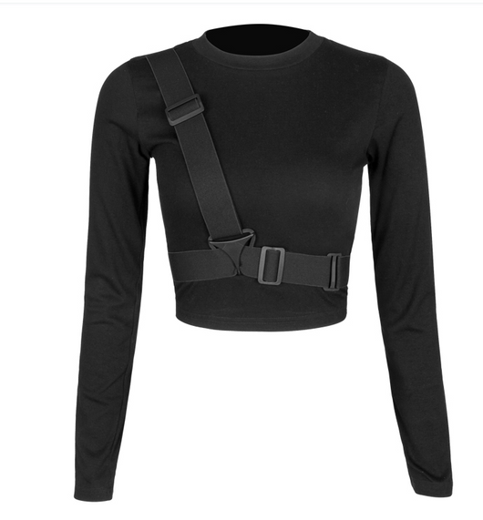 Blusa Corta para Mujer con Botones Triangulares Decorativos - Image 9
