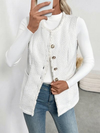 Chaleco Cardigan Elegante de Color Sólido para Mujer - Image 9
