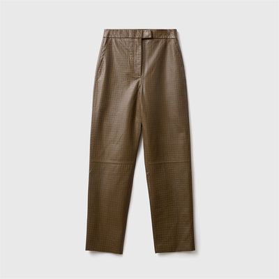 Pantalones Rectos de Ante Premium con Diseño en Relieve - Image 4