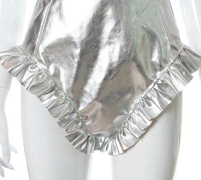Shorts de Cuero PU Cintura Alta con Brillo Personalidad - Image 20