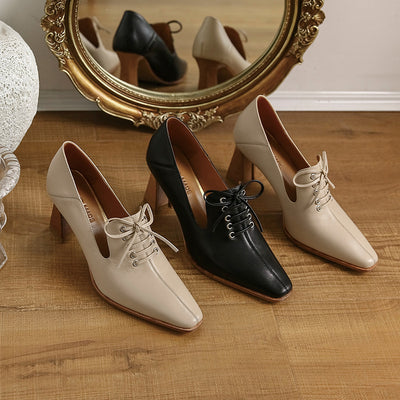 Zapatos de Tacón Alto para Mujer Talla Grande - Estilo Elegante con Cordones - Image 4