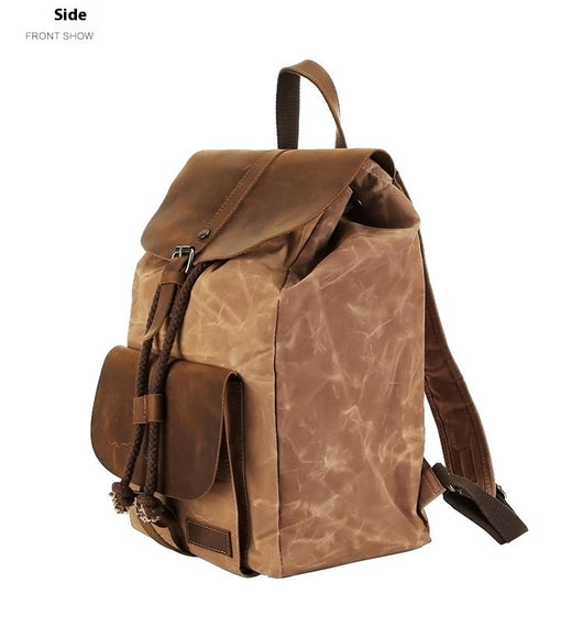 Mochila de Viaje Impermeable Cuero Crazy Horse y Lona para Hombre - Image 20