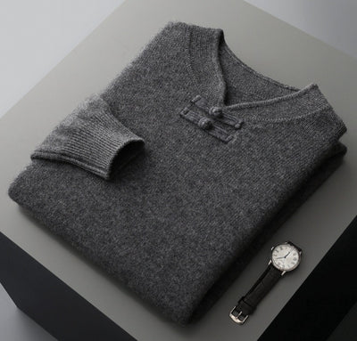 Suéter de Lana Pura con Cuello Alto Vintage para Hombre - Image 17