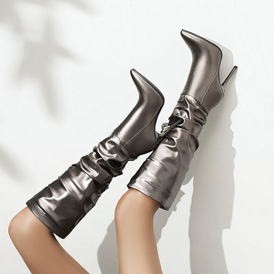 Botas Stiletto Doradas y Plateadas - Estilo Europeo Primavera Otoño - Image 11