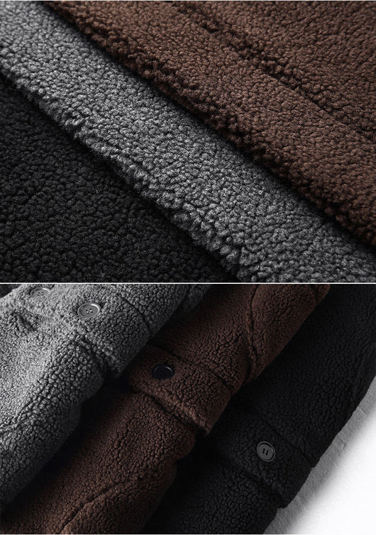 Chaqueta de Hombre Gruesa Cordero Térmico Corta - Image 8