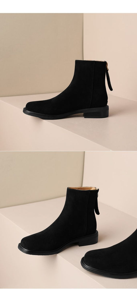 Botas Retro Francesas de Tacón Grueso y Punta Cuadrada para Mujer - Image 13