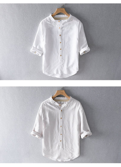 Camisa Suelta de Solapa Ancha para Hombre - Comodidad Estival - Image 11