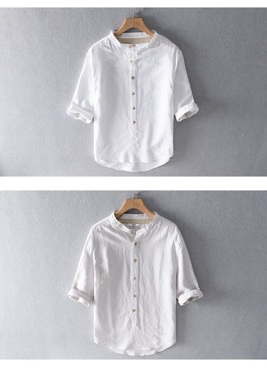 Camisa Suelta de Solapa Ancha para Hombre - Comodidad Estival - Image 11