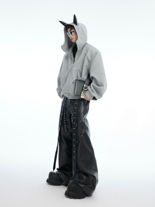 Suéter Hoodie Casual con Costuras Decorativas - Image 2