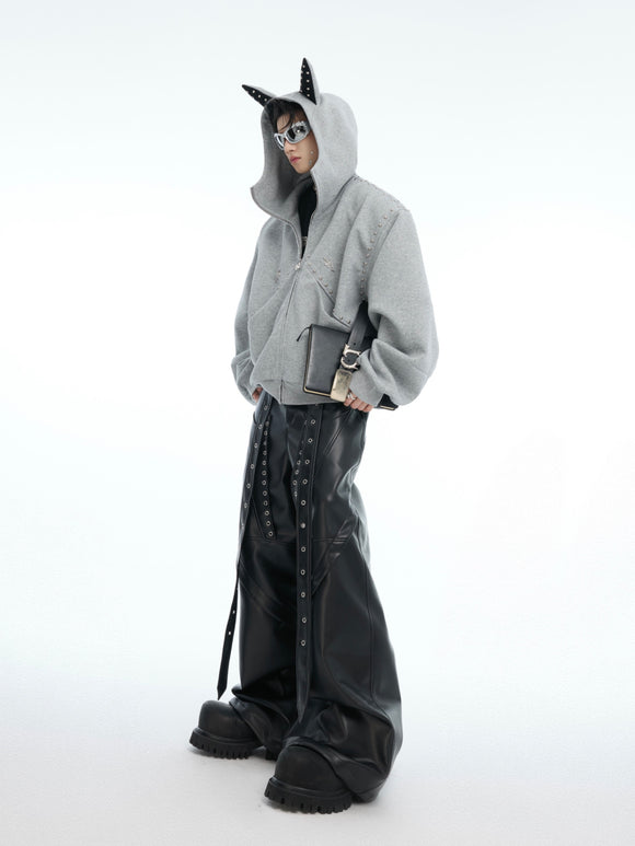 Suéter Hoodie Casual con Costuras Decorativas