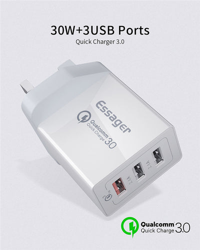 Cargador Rápido USB de 30W con 3 Puertos - Carga Simultánea - Image 11