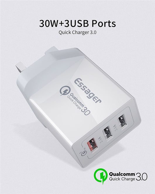 Cargador Rápido USB de 30W con 3 Puertos - Carga Simultánea - Image 11
