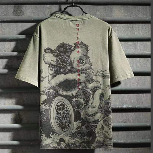 Playera de Algodón Bordada Estilo Nacional Tide Manga Corta