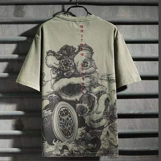 Playera de Algodón Bordada Estilo Nacional Tide Manga Corta