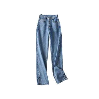 Pantalones Vaqueros Rectos Cintura Alta Mujer - Jeans Slim Suelto Otoño Invierno Mom Jeans - Image 8