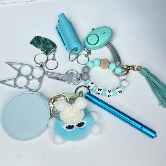 Set de Pulsera Llavero con Bolsa de Bolas de Pelo - Accesorios 4 en 1 - Image 59