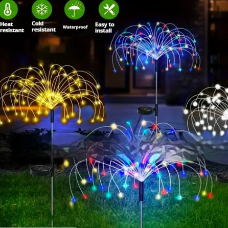 Luces Decorativas Solares con Efecto Fuegos Artificiales