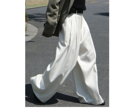 Pantalón de Traje Mujer con Pliegues 3D y Corte Holgado Elegante - Image 31