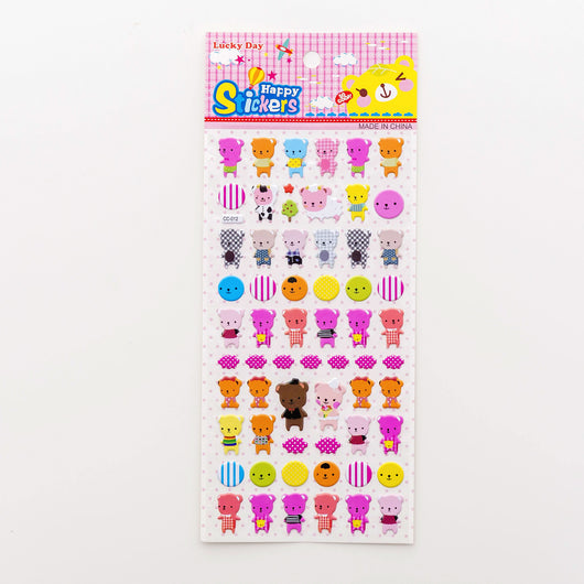 Sheet of colorful puffy alphabet stickers with cute cartoon animals, food, and objects for decoration. - Image 18
