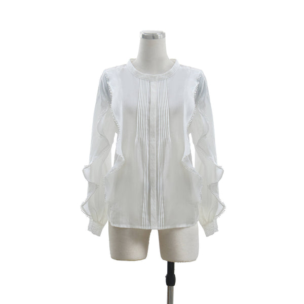 Blusa de Lino Francesa Elegante con Encaje - Diseño Sofisticado Efecto Adelgazante - Image 6