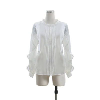 Blusa de Lino Francesa Elegante con Encaje - Diseño Sofisticado Efecto Adelgazante - Image 6