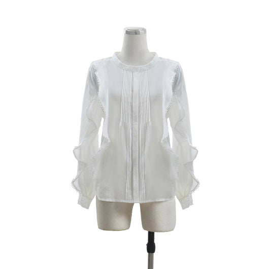 Blusa de Lino Francesa Elegante con Encaje - Diseño Sofisticado Efecto Adelgazante - Image 6