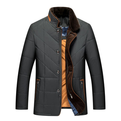 Chamarra Acolchada de Invierno para Hombre con Cuello Alto