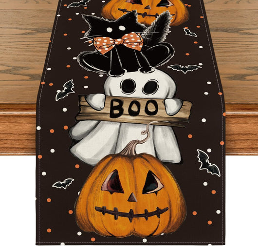 Camino de Mesa de Lino con Diseños de Halloween - Image 8