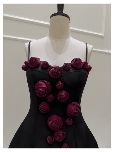 Falda Suspender Estilo Socialité Francesa con Cintura Ajustada y Flores - Image 12