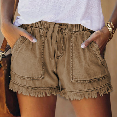 Shorts Vaqueros Holgados con Flecos Elásticos - Image 13