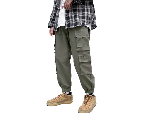 Pantalones Harem Utilitarios con Múltiples Bolsillos para Hombre