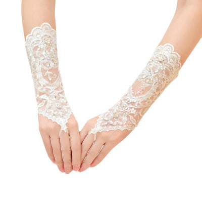 Guantes Largos Sin Dedos para Novia - Diseño Elegante con Correas - Image 4