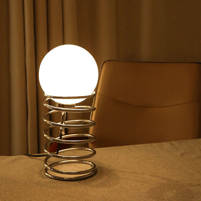 Lámpara de Mesita con Resorte Metálico Decorativo - Image 9